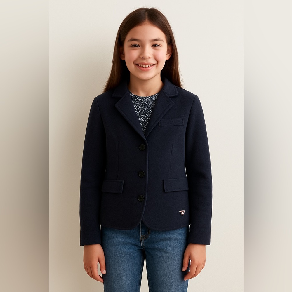 Guess Dark Blue Button-Up Blazer